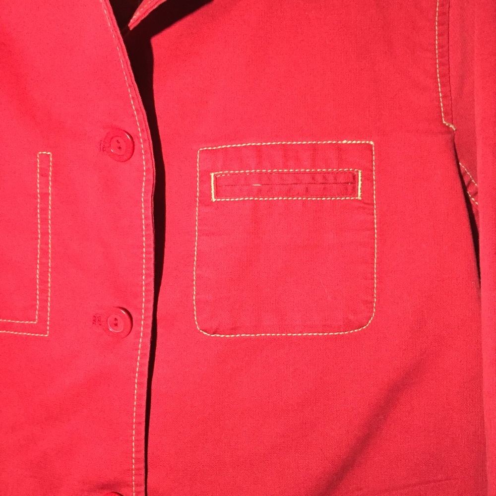 Eddie Bauer 100% cotton red jacket Sz M - Picture 3 of 8
